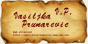 Vasiljka Prunarević vizit kartica